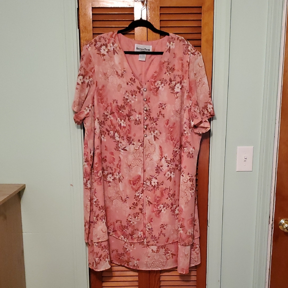Blush Floral Long Sleeve Dress